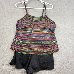 Colorful Striped Women's Swim One Piece